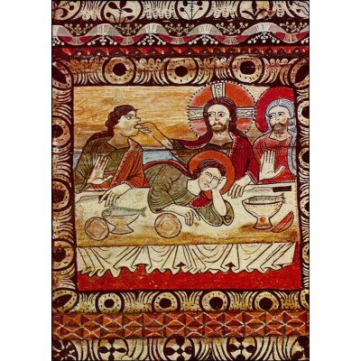 Abendmahl, Jesus reicht Judas des Bissen, 1130