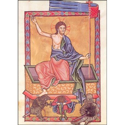 Auferstehung. Bamberger Psalter 13. Jh.