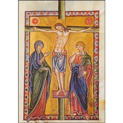 Kreuzigung. Bamberger Psalter 13. Jh. KK