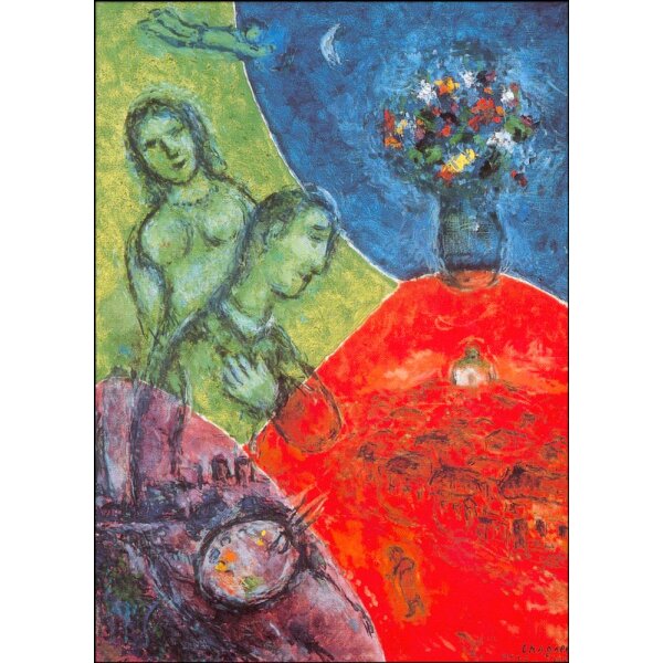 Marc Chagall. Selbstbildnis mit Blumenstrauß