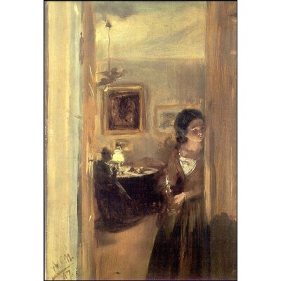 Adolph von Menzel. Wohnzimmer mit Menzels Schwester