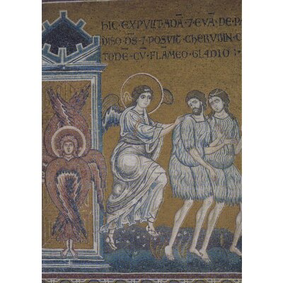 Vertreibung aus dem Paradies, um 1174. Mosaik
