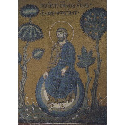Ruhetag des Schöpfers, um 1174. Mosaik