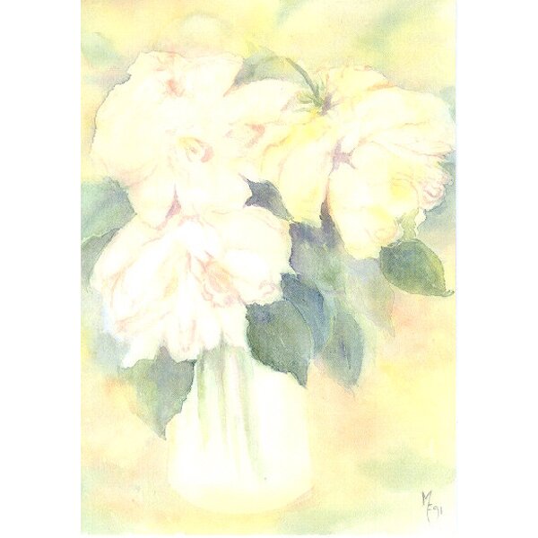 Biasio-Fulgosi, Mariella. Pivoines, Aquarelle