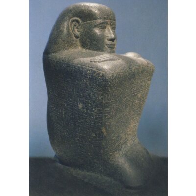 Aegyptisch. Würfelhocker, Theben, 26. Dynastie, um 500 v.Chr