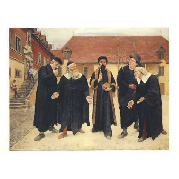 Ferdinand Hodler. Calvin mit den Professoren im Hof..., 1883/84.