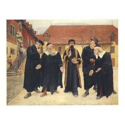 Ferdinand Hodler. Calvin mit den Professoren im Hof...,...