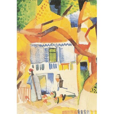 August MackeInnenhof des Landhauses in St. Germain, 1914. KK