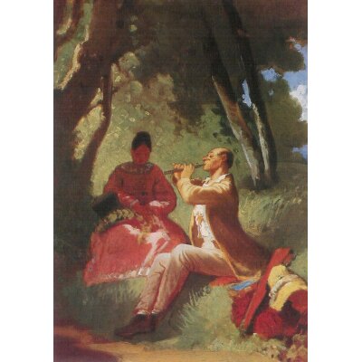 Carl Spitzweg. Das Flötenkonzert, um 1855