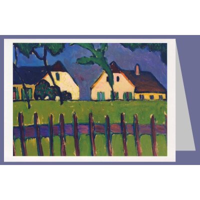 Gabriele Münter. Häuser mit Holzzaun, 1911