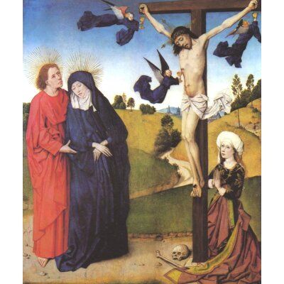 Meister des Marienlebens. Christus am Kreuzmit Maria