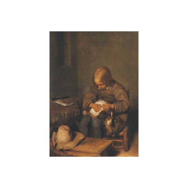 Gerard Ter Borch. Knabe floht seinen Hund