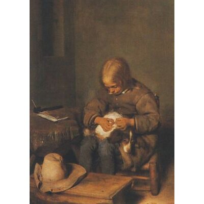 Gerard Ter Borch. Knabe floht seinen Hund