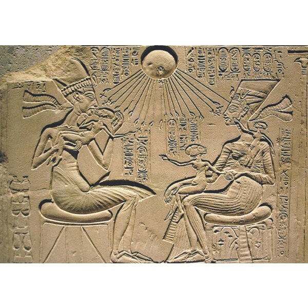 Aegyptisch. Echnaton, Nofretete und drei ihrer Töchter