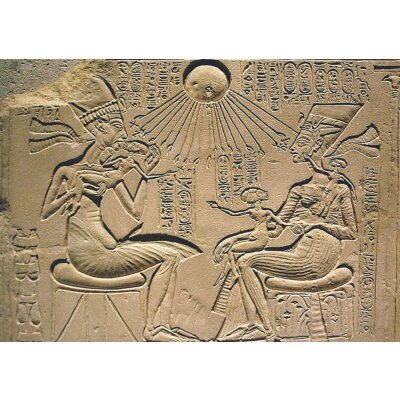 Aegyptisch. Echnaton, Nofretete und drei ihrer Töchter