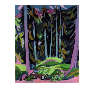 Ernst Ludwig Kirchner. Waldlandschaft mit Bach, 1925