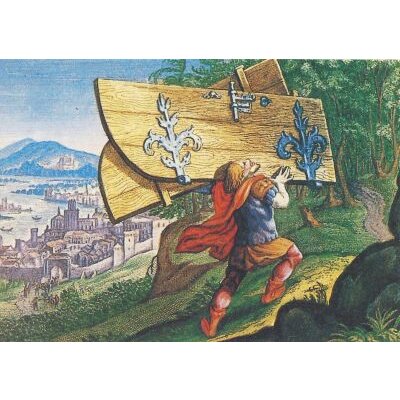 Merian, Matthaeus. Simson mit den Stadttoren von Gaza