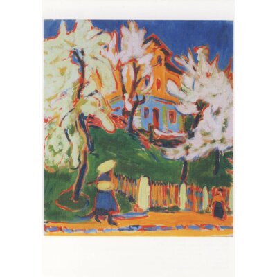 Ernst Ludwig Kirchner. Haus mit blühenden Bäumen, 1909