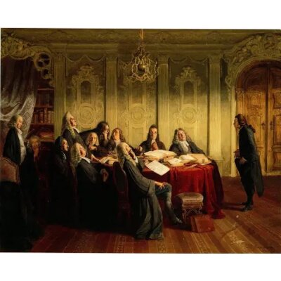 Johann Peter Hasenclever. Hieronymus Jobs im Examen, 1840