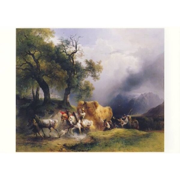 Gauermann, Friedrich. Der Erntewagen, Ausschnitt 1837. KK
