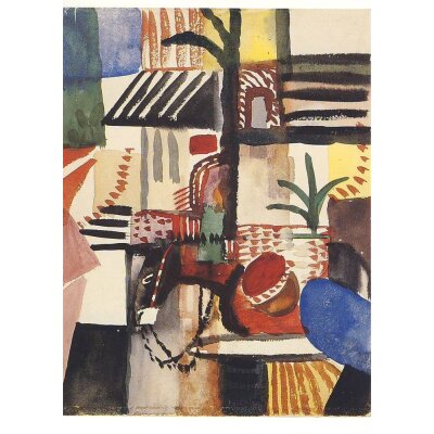 August Macke. Mann mit Esel, 1914. KK