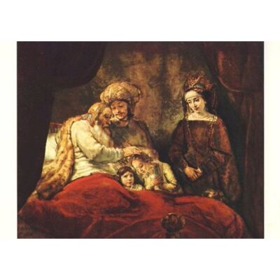 Rembrandt. Jakob segnet seine Enkel