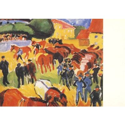 Max Pechstein. Pferdemarkt in Moritzburg, 1910