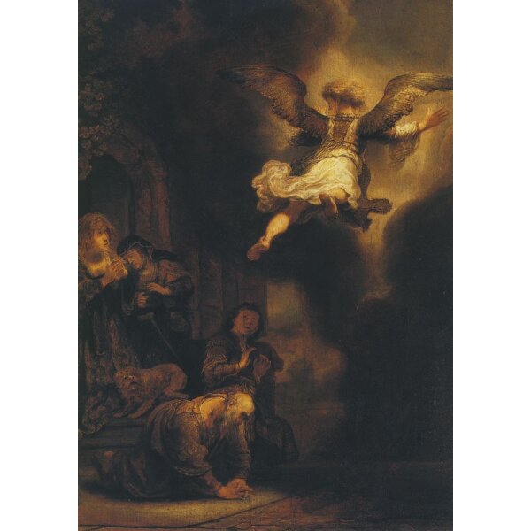 Rembrandt. Der Erzengel Raphael verl. die Familie des Tobias