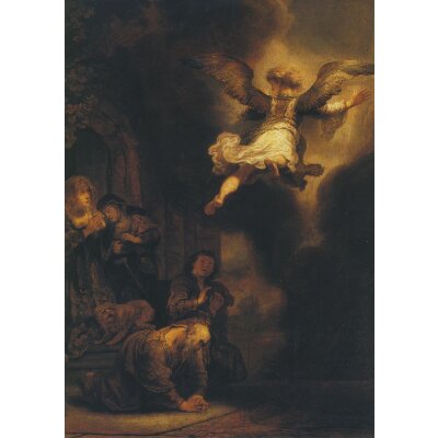 Rembrandt. Der Erzengel Raphael verl. die Familie des Tobias