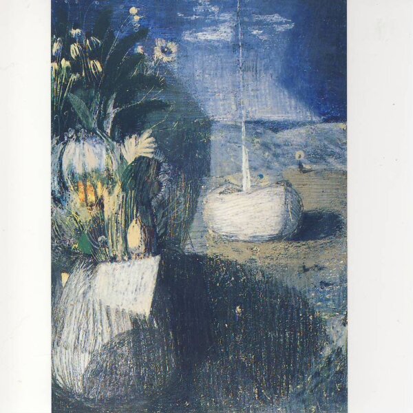 Irakli Parjiani. Landschaft mit Blumen und Boot, 1983