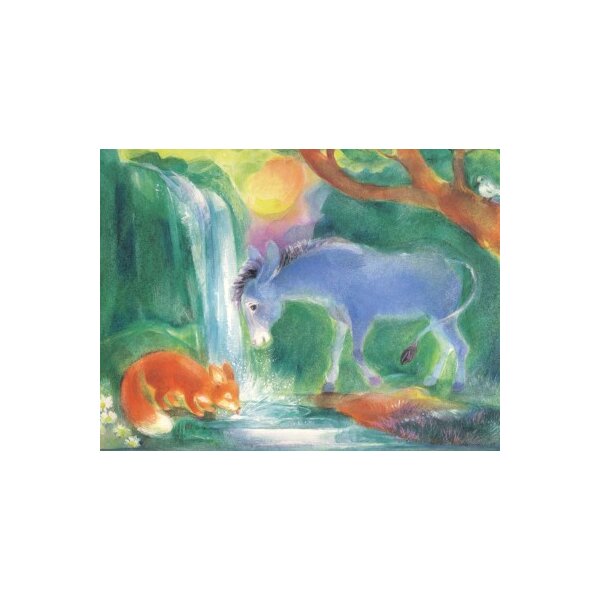 Marie-Laure Viriot. Esel und Fuchs, KD ca. DIN A4.