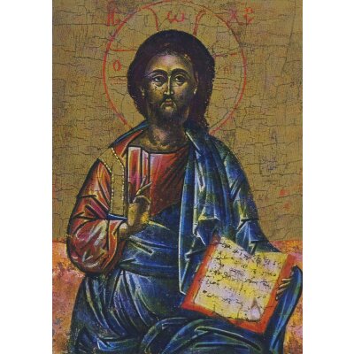 Griechisch. Christus-Ikone aus einer Deesis, 17. Jh.