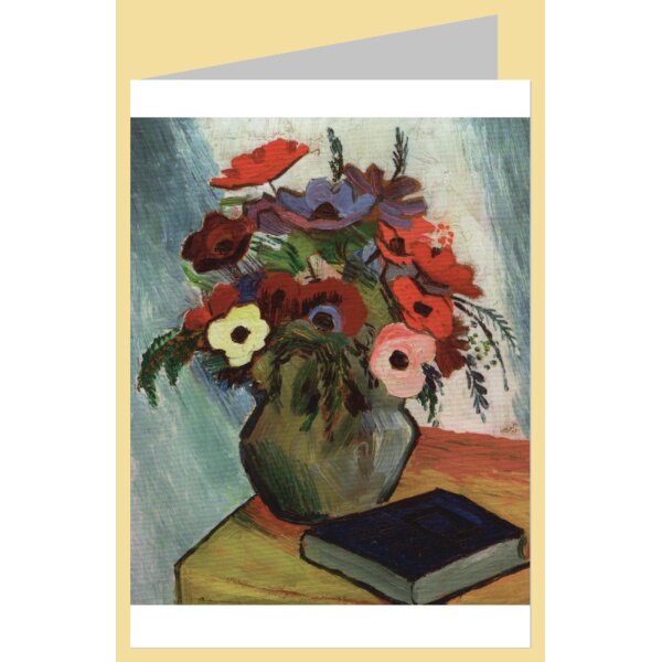 August Macke. Stillleben mit Anemonen und blauem Buch, 1911