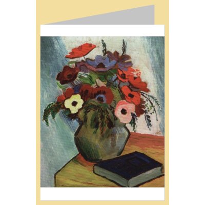 August Macke. Stillleben mit Anemonen und blauem Buch, 1911