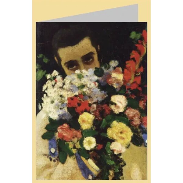 Claude Monet. Frau im Garten mit weißem Blumenstrauss