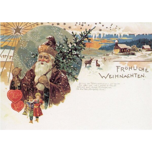 Frohe Weihnachten.  Altes Motiv um 1900