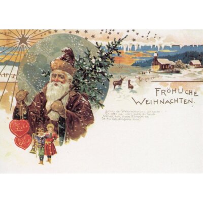 Frohe Weihnachten.  Altes Motiv um 1900