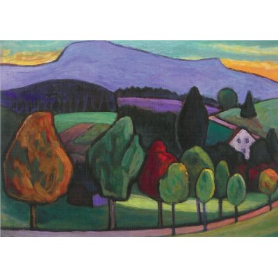 Gabriele Münter. Landschaft mit blauem Berg, 1952