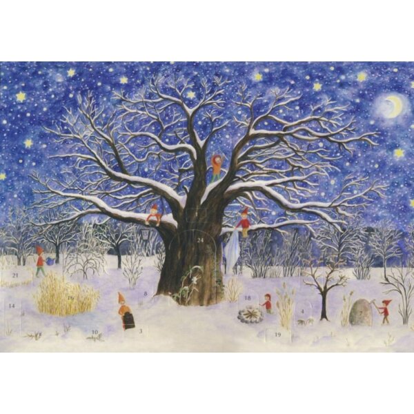 Elisabeth Heuberger . Der Weihnachtsbaum. 47x31cm.
