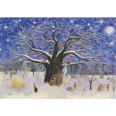 Elisabeth Heuberger . Der Weihnachtsbaum. 47x31cm.