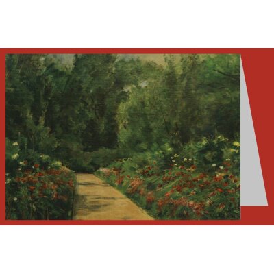 Max Liebermann. Gartenbeete mit Weg und Blumen, 1922