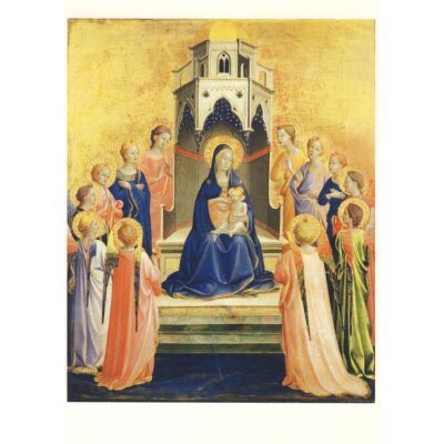 Fra Angelico. Thronende Madonna mit Kind von Engeln umgeben