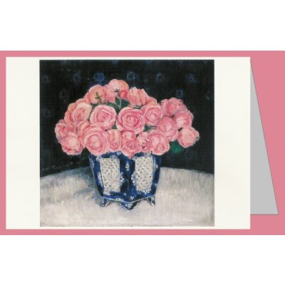 Georg Tappert. Rosa Rosen im japanischen Topf, 1909