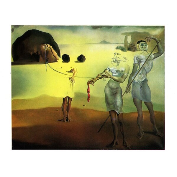 Salvador Dali. Verzauberter Strand mit drei fließenden Grazien