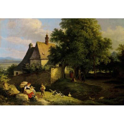 Adrian-Ludwig Richter. Die Kirche von Graupen