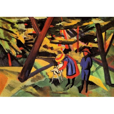 August Macke. Kinder mit Ziege im Wald, 1912
