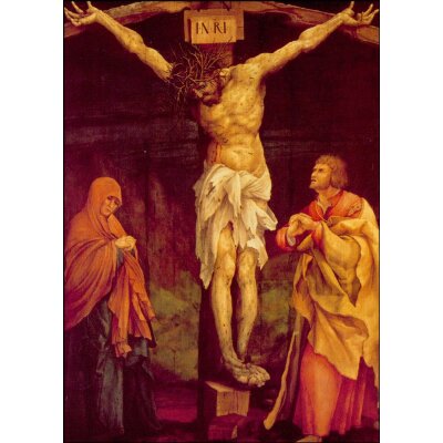 Matthias Grünewald. Christus am Kreuz mit Maria und...