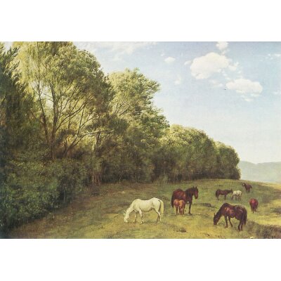 Hans Thoma. Weidende Pferde