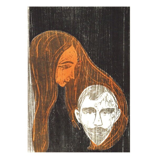 Edward Munch. Männerkopf im Frauenhaar, 1906