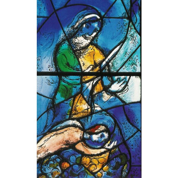 Marc Chagall. Opfer des Isaak, Detail, Chorfenster
